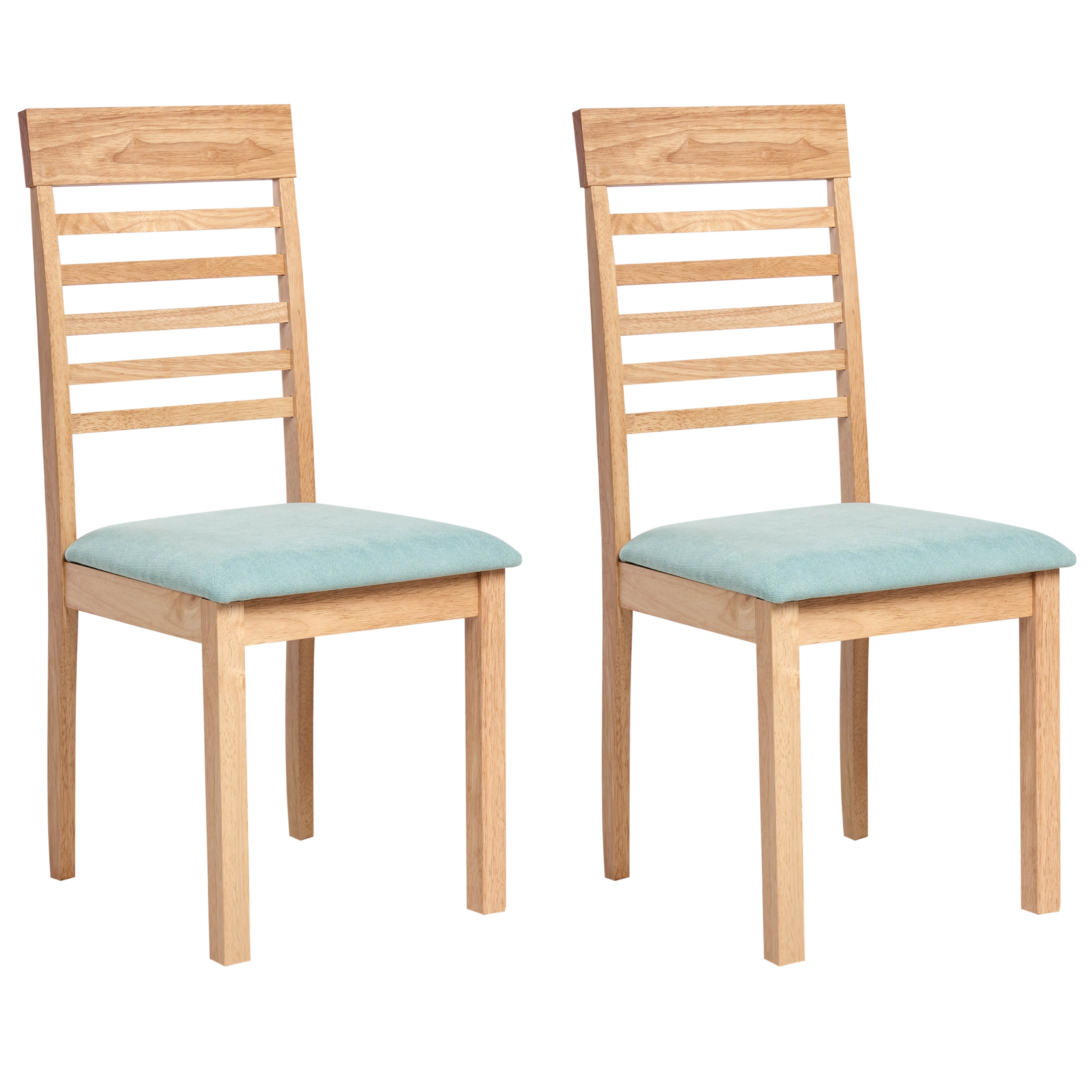 Set med 2 matstolar ORTLEY Trä Ljusbrun/ Mint
