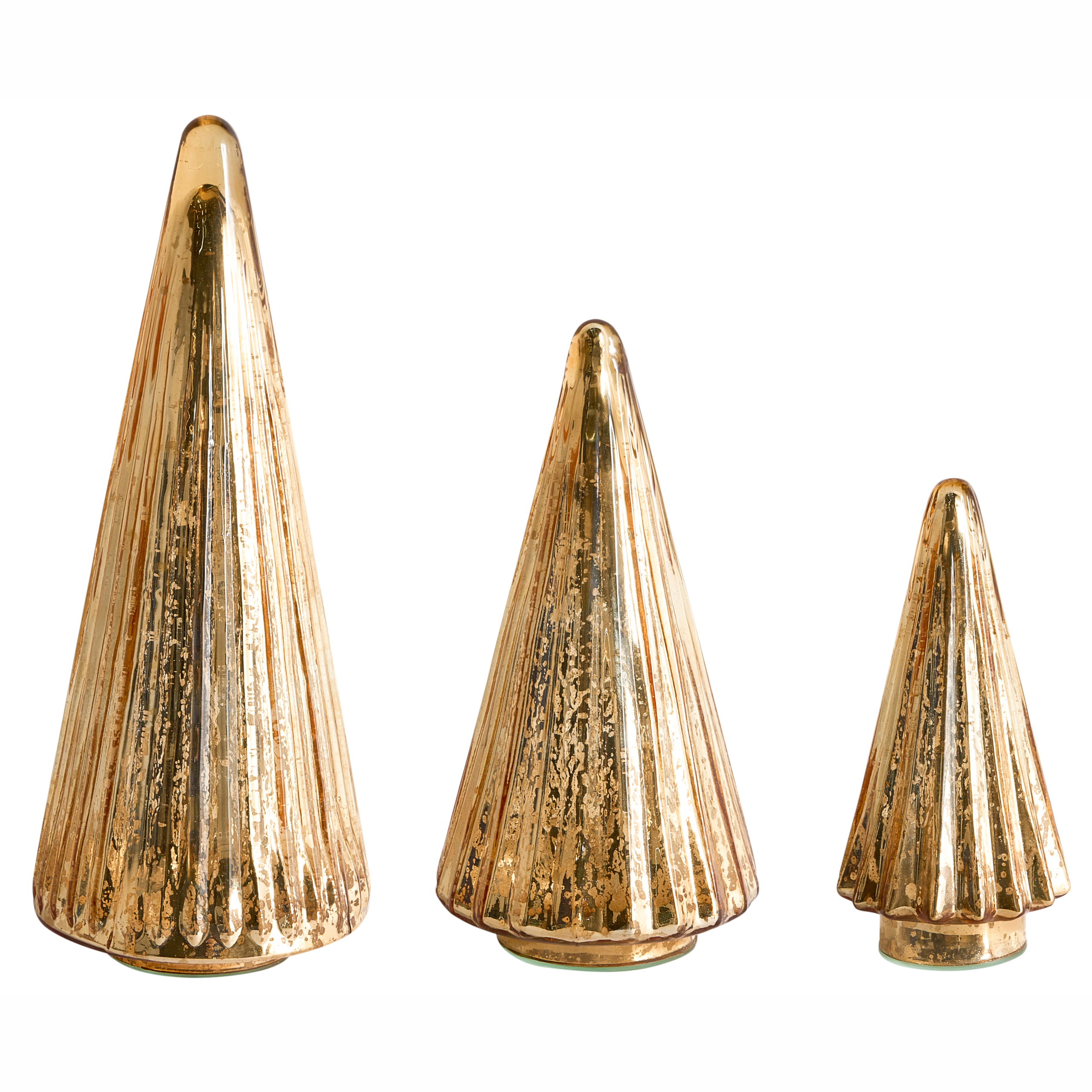Set med 3 figuriner OYEREN 21/29/37 cm Julgran Guld