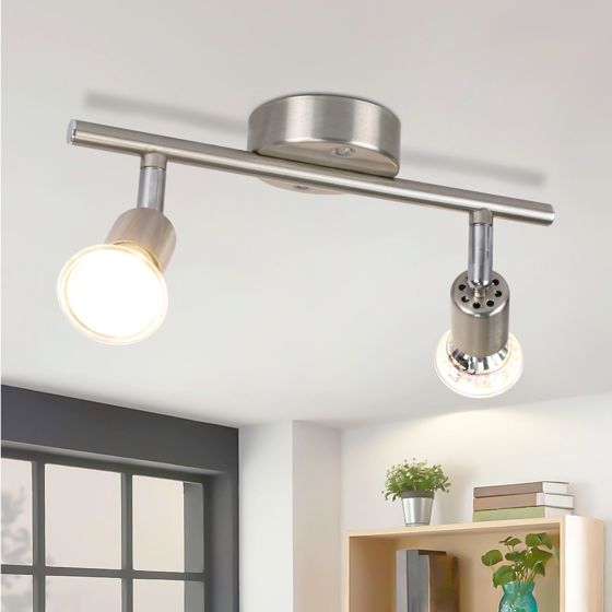 NETTLIFE justerbar LED-takspotlight GU10 2-flammiga justerbara industriella vardagsrumsspotlights