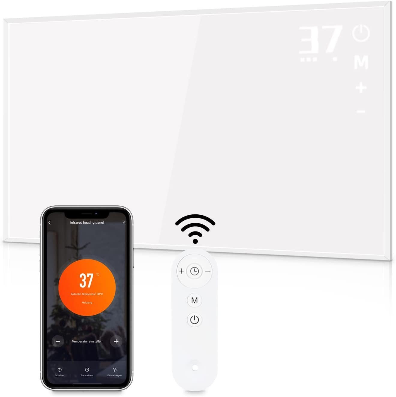 NETTLIFE Infraröd värmare 450W med WIFI-fjärrkontroll