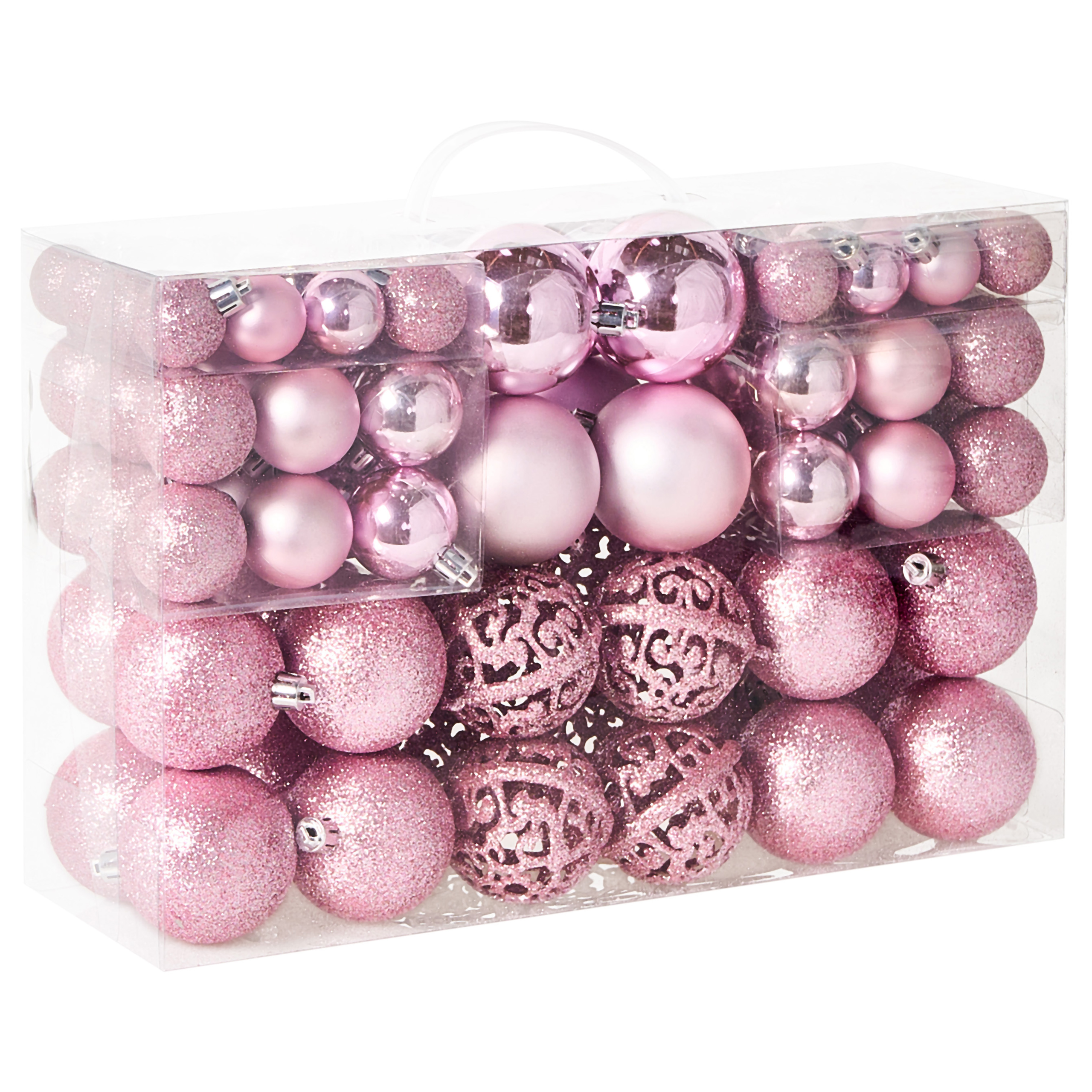Set med 100 julgranskulor VANERN Rosa