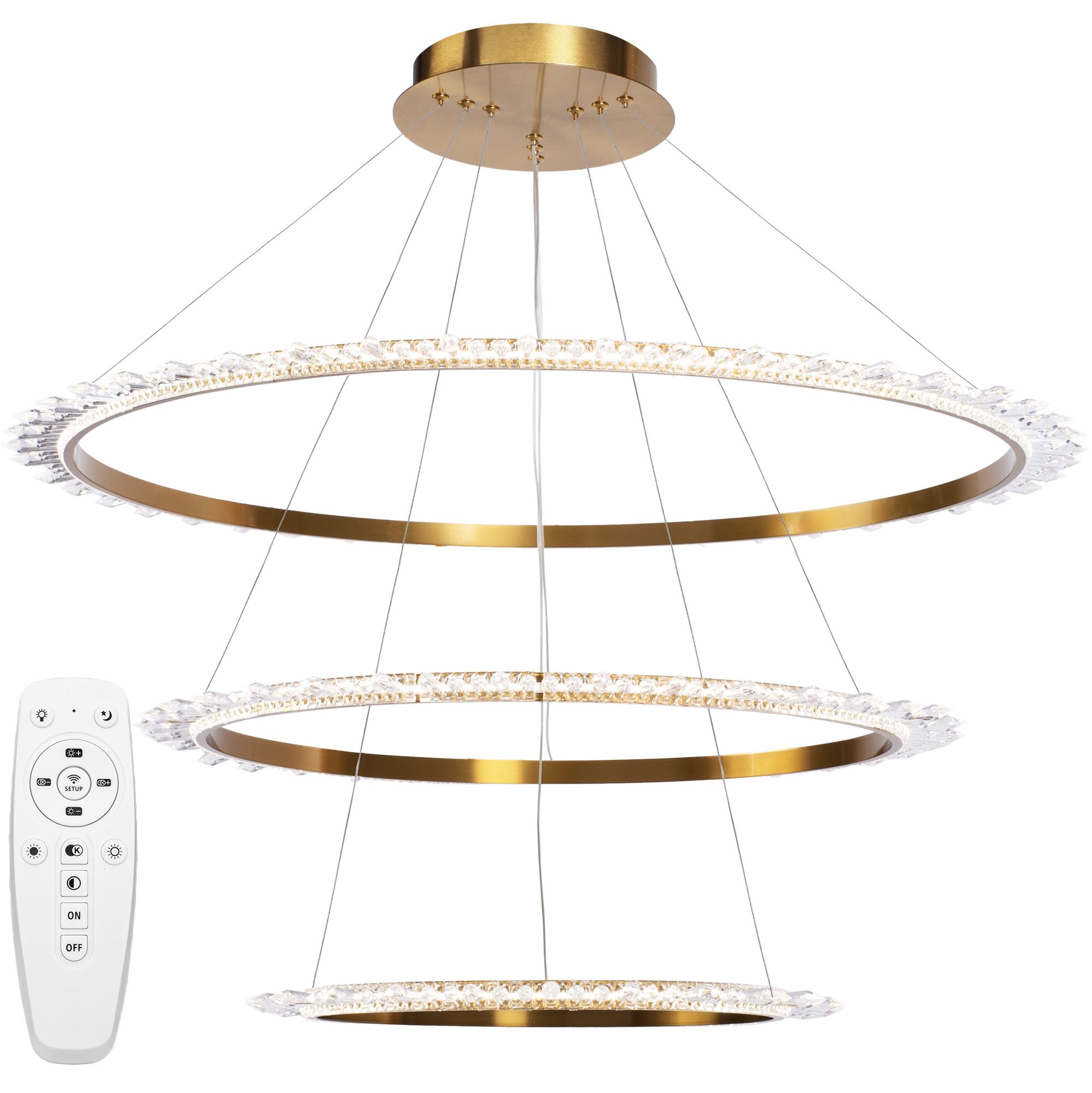 TOOLIGHT hängande taklampa LED APP1609-3C Guld 82x82x121cm