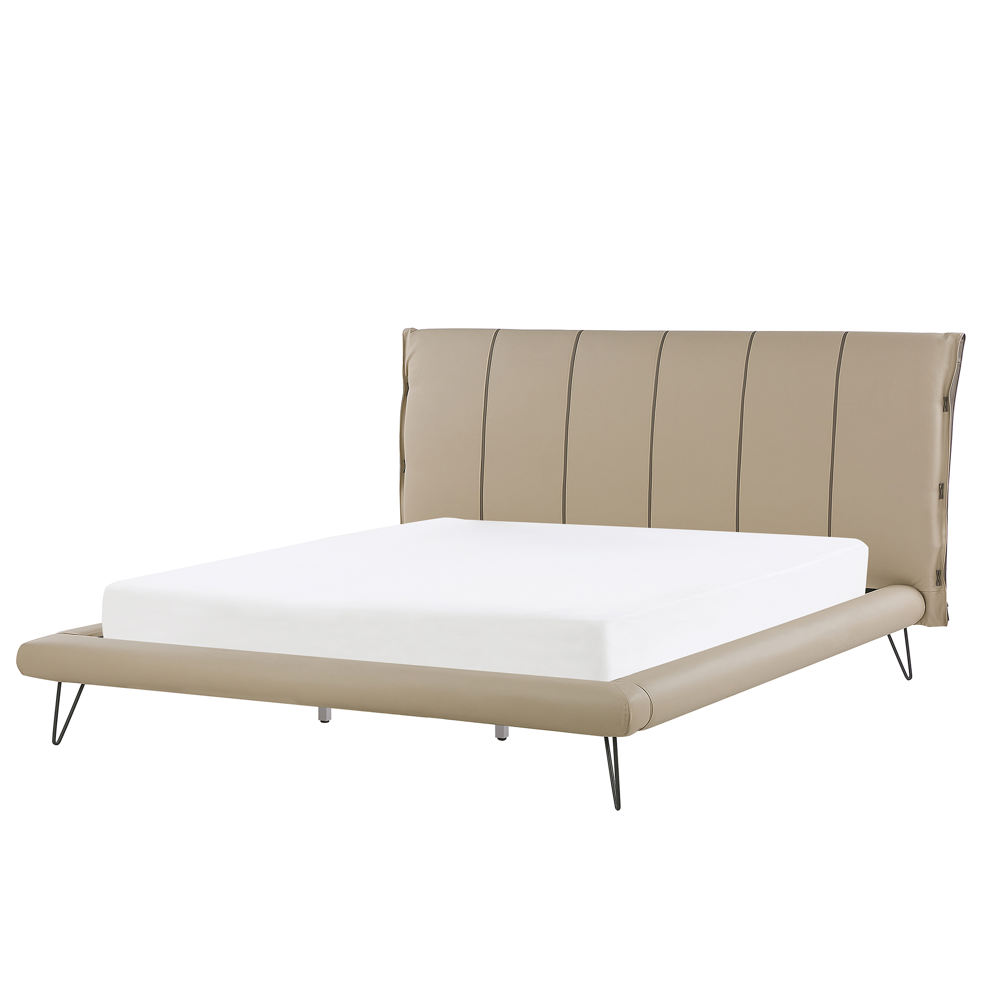 Säng med lamellram Konstläder BETIN 180 x 200 cm Mörkbeige