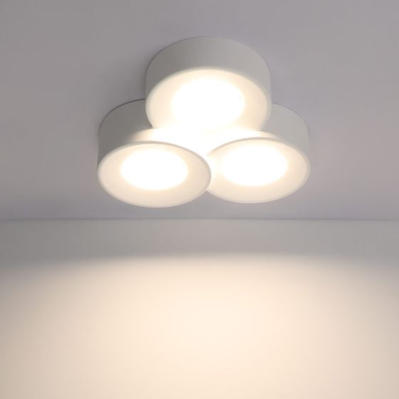NETTLIFE Takspotlight, utanpåliggande White Corridor, modern takspotlight, 3 lågor, Gx53 max. 10w