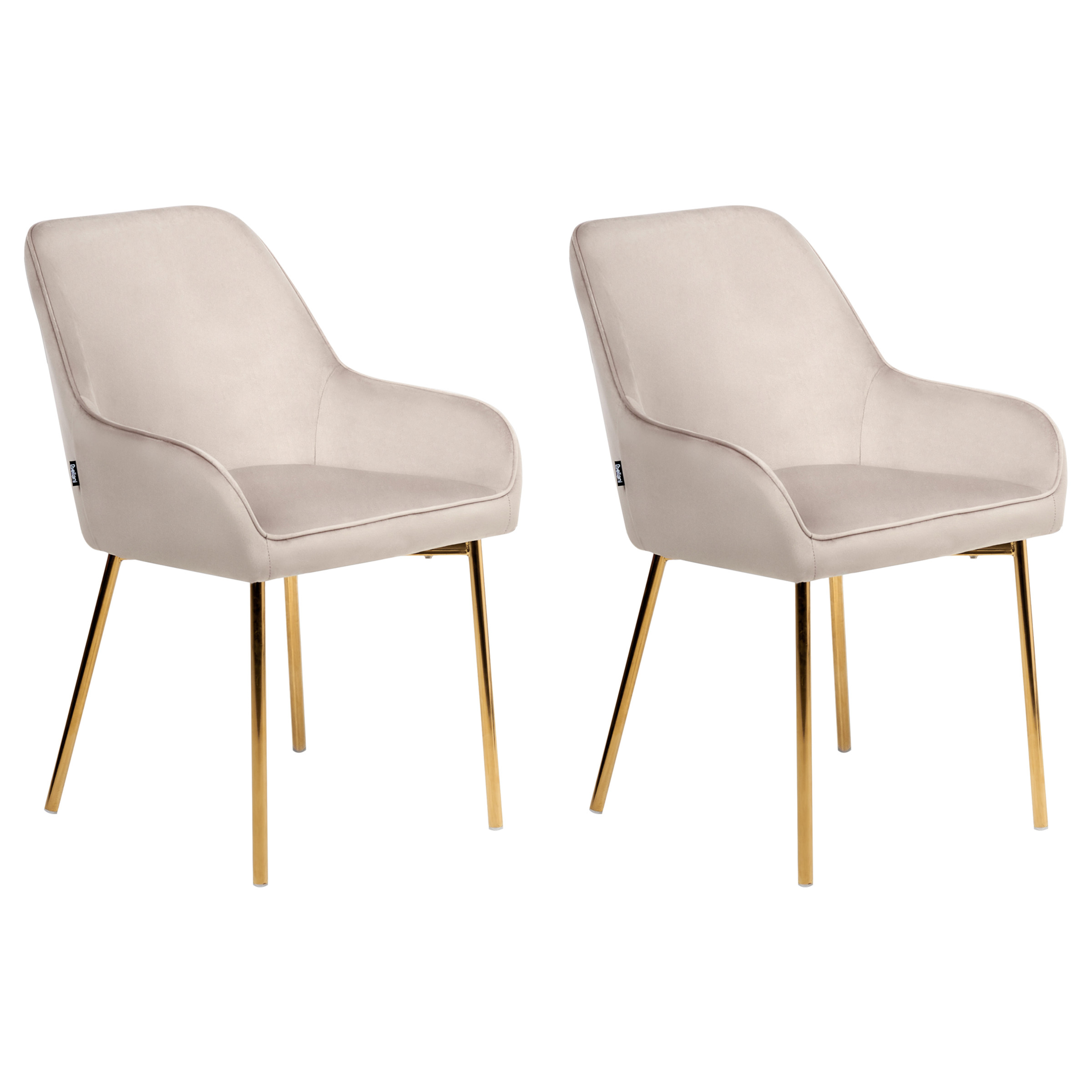 Set med 2 matstolar LOVERNA Sammet Beige