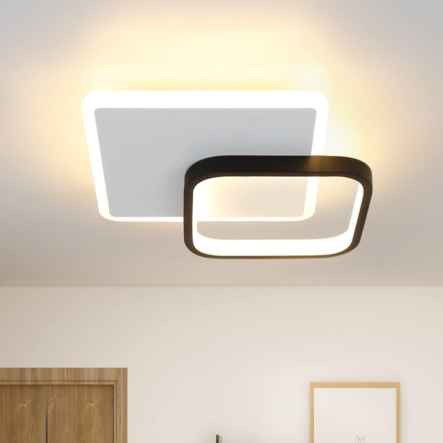NETTLIFE LED - taklampa, 3000K, 245cm, 22W, hall, lampa, modern, designkök, lampa, svart, för sovrum, vardagsrum