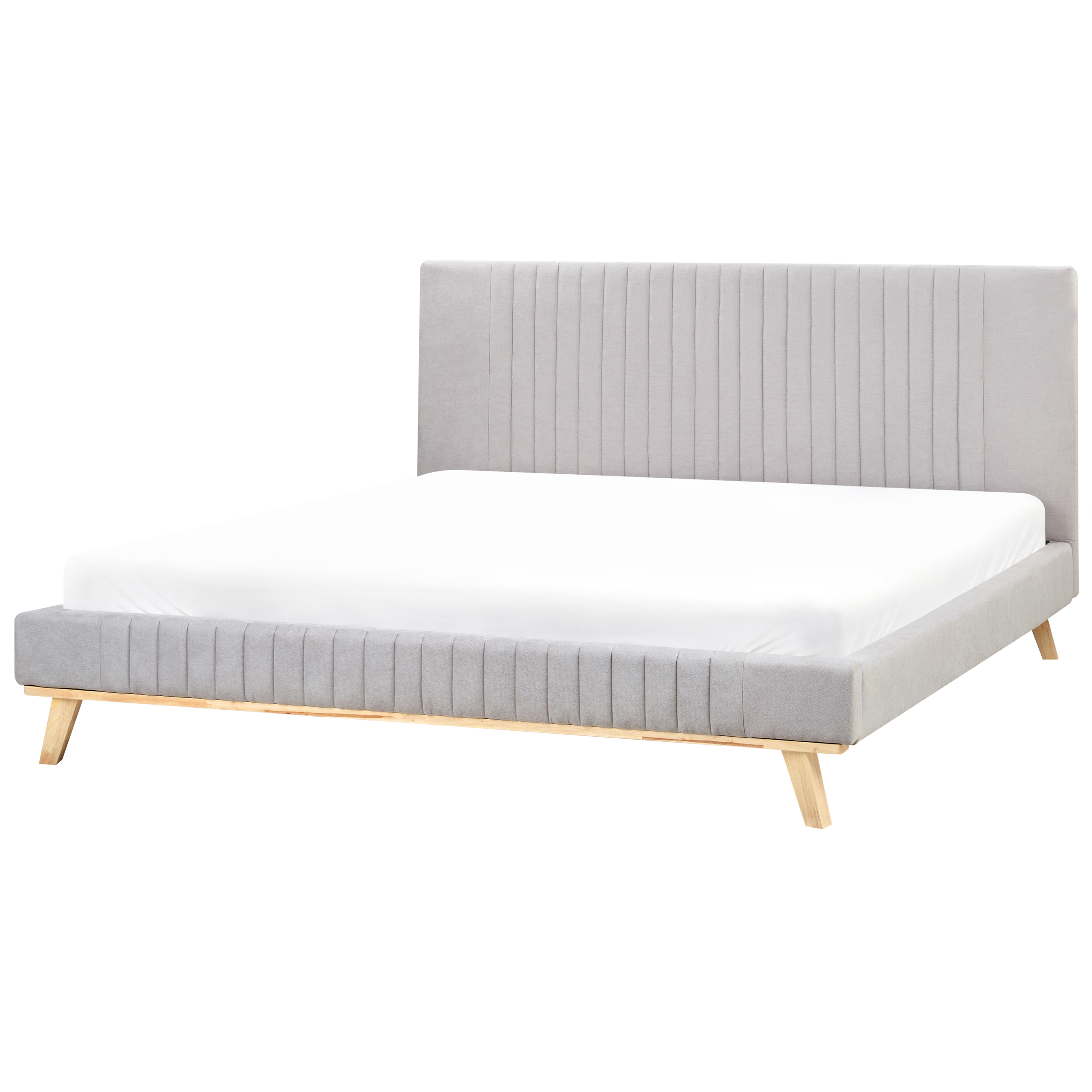 Säng med lamellram Chenille TALENCE 180 x 200 cm Ljusgrå