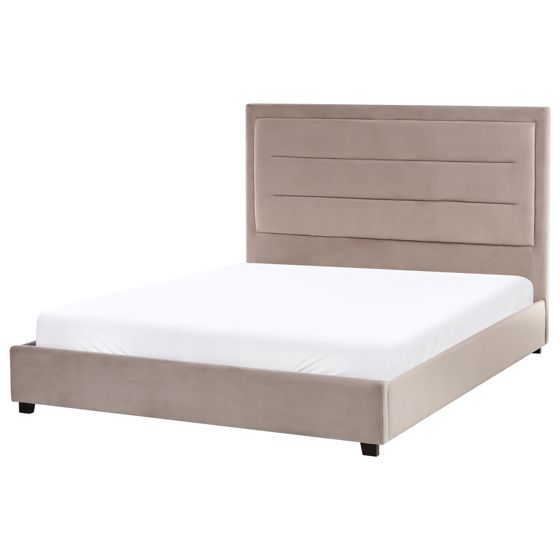 Säng med lamellram Sammet ROUEN 140 x 200 cm Taupe