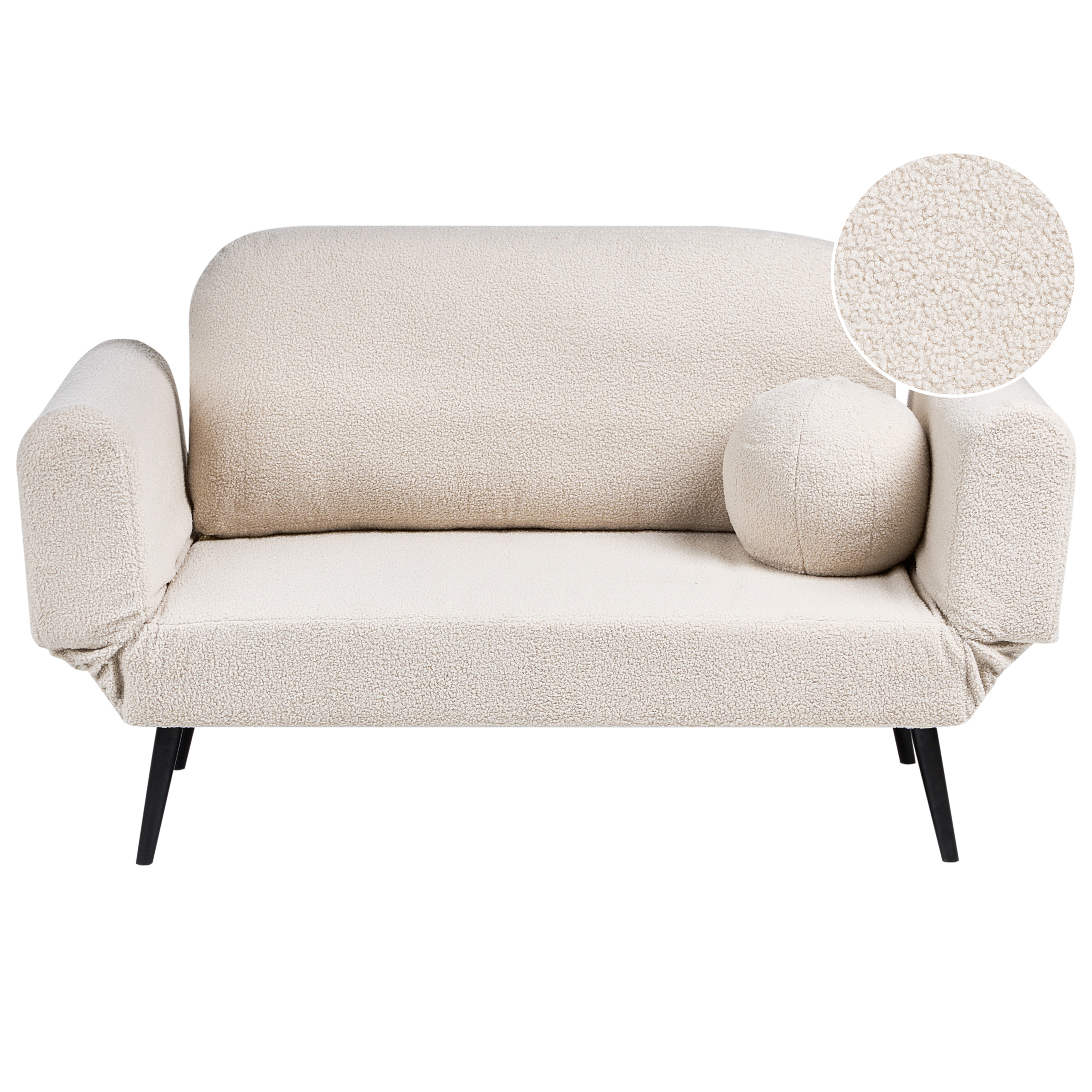 Bäddsoffa 2-sits DOROTEA Bouclé Off-White