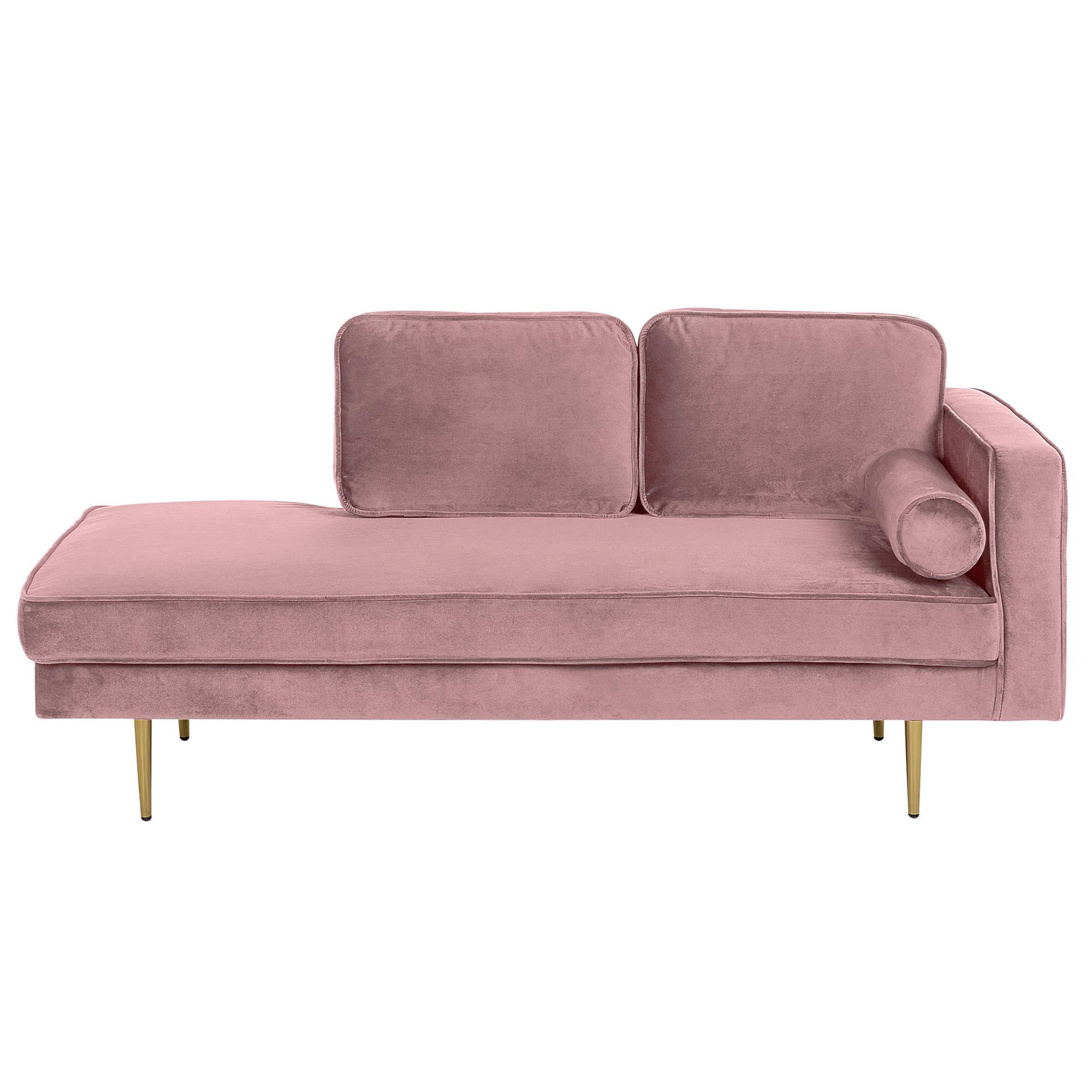 Högervänd schäslong MIRAMAS Sammet Rosa
