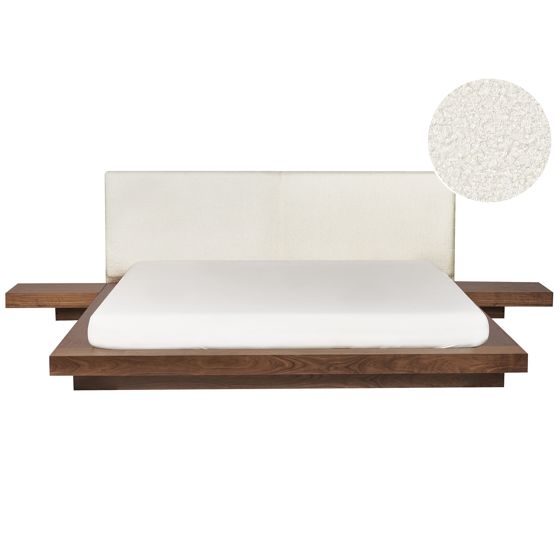 Vattensäng Bouclé ZEN 180 x 200 cm Brun askfanér
