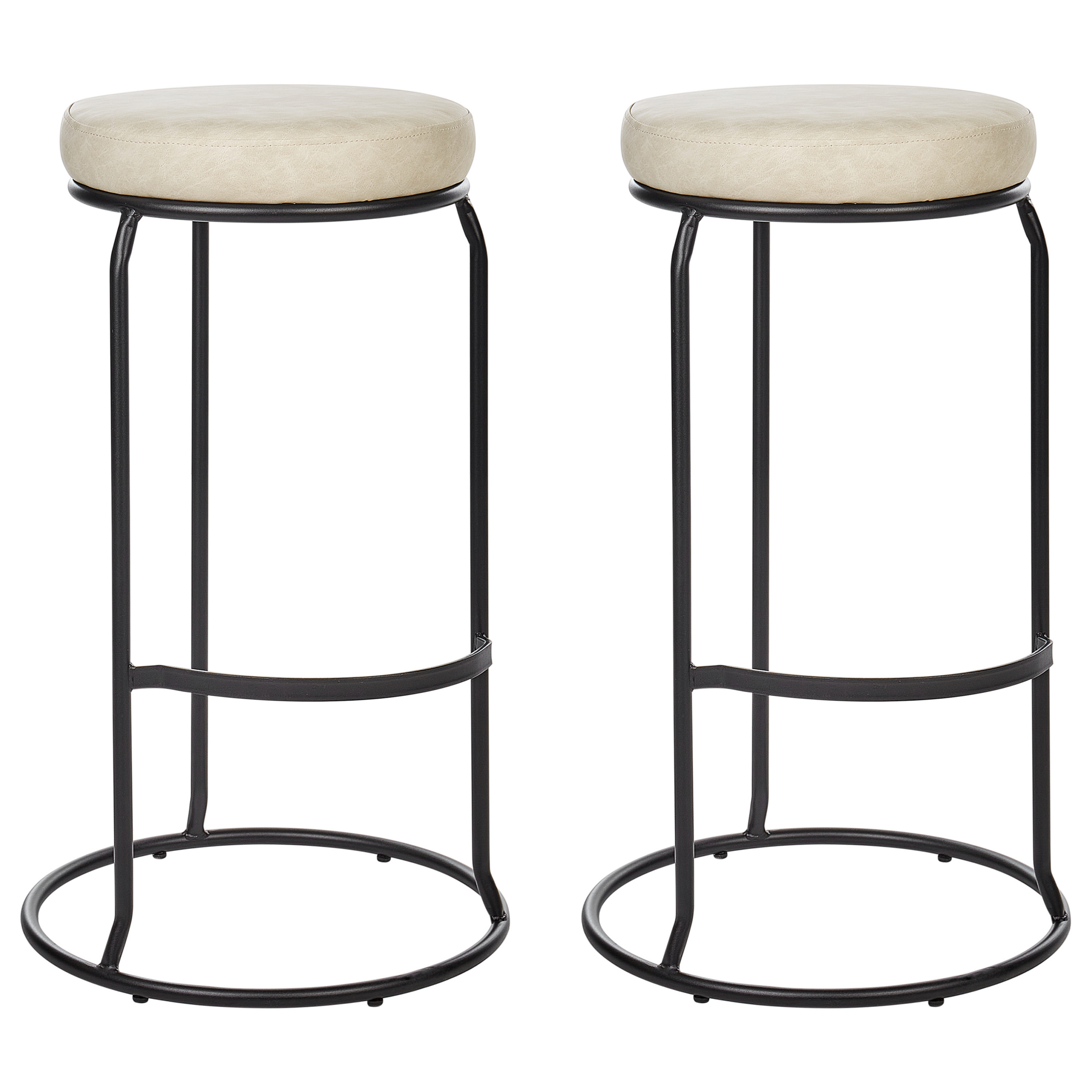 Set med 2 barstolar MILROY Konstläder Ljusbeige