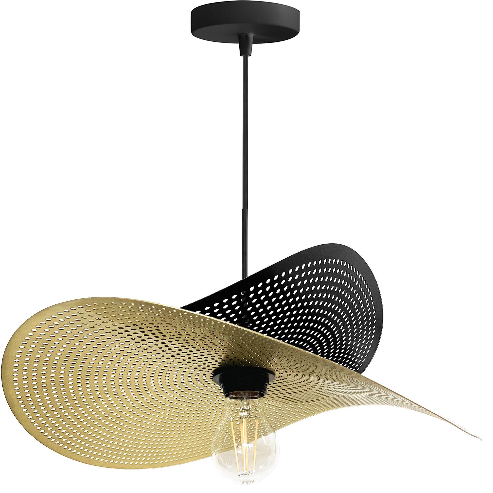 TOOLIGHT hängande taklampa APP1471-1CP Svart/Guld 40x38x10cm
