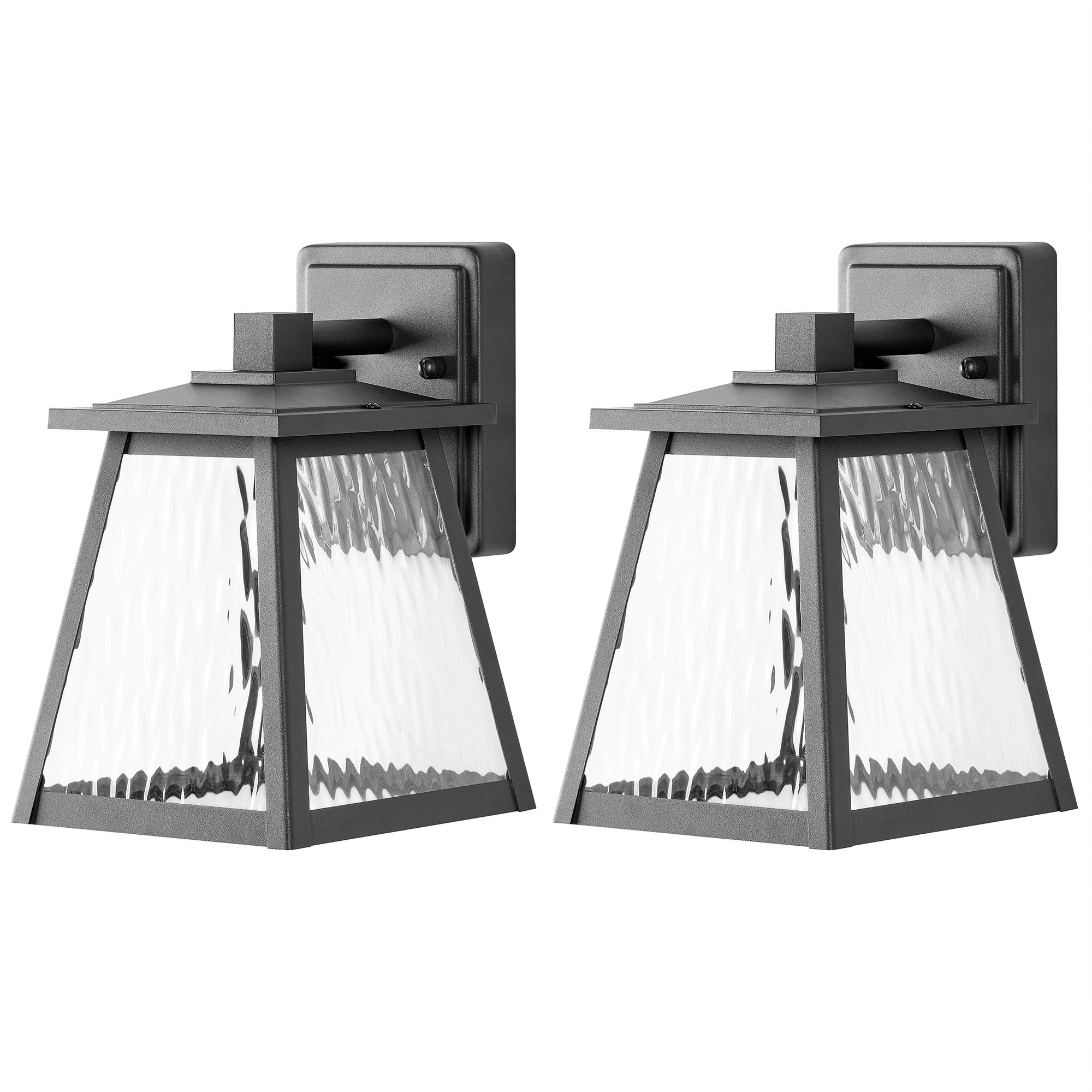 Set med 2 LED-vägglampor för utomhusbruk SIRET Svart