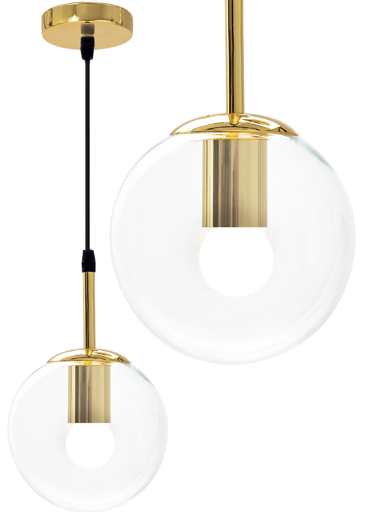 TOOLIGHT hängande taklampa APP686-1CP Guld 25x15,5x90cm