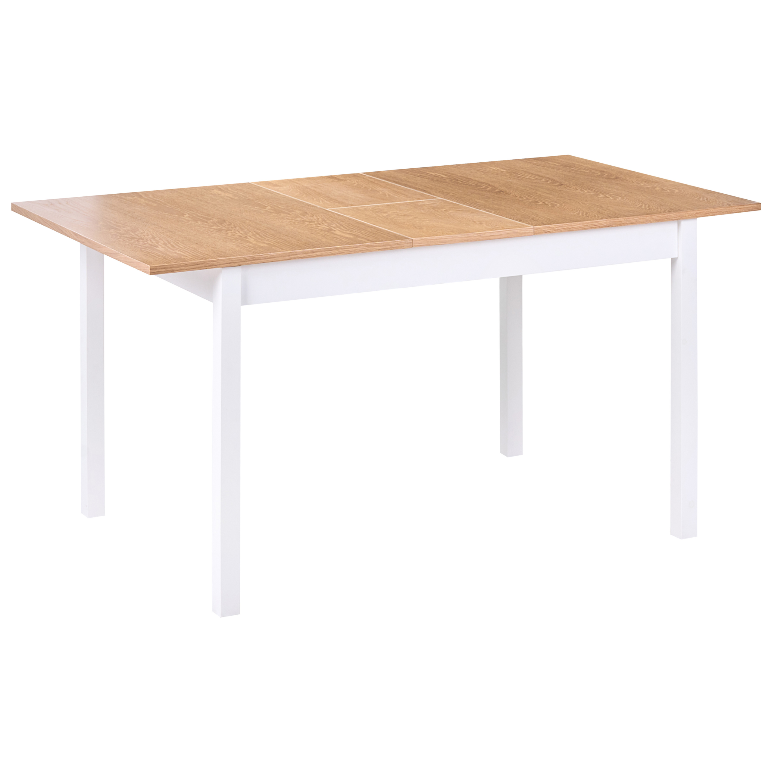 Förlängningsbart matbord HOUSTON Ljusbrun/ Vit 120/150 cm 90 cm Furu