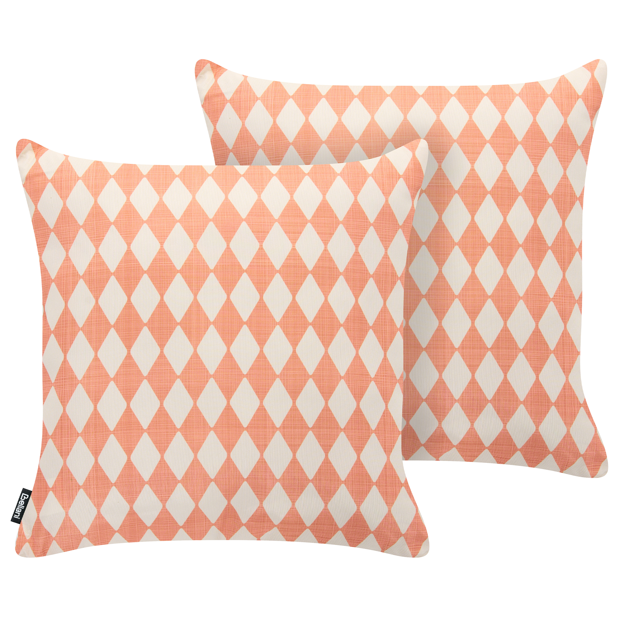 Set med 2 utomhusdynor GREVILLEA Rutigt tryck 45 x 45 cm Ljusröd