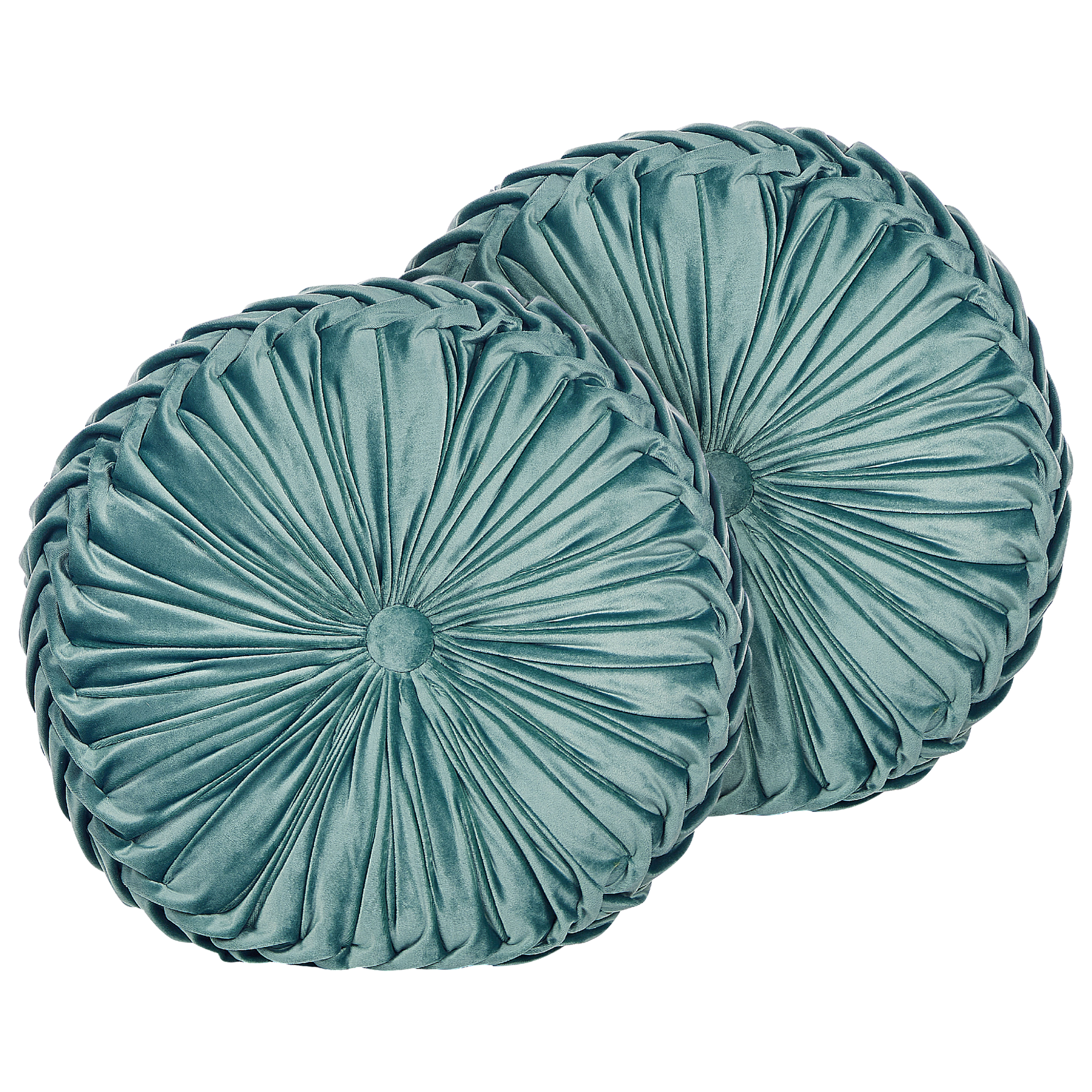 Set med 2 prydnadskuddar UDALA 40 x 40 cm Sammet Blågrön Monokromt