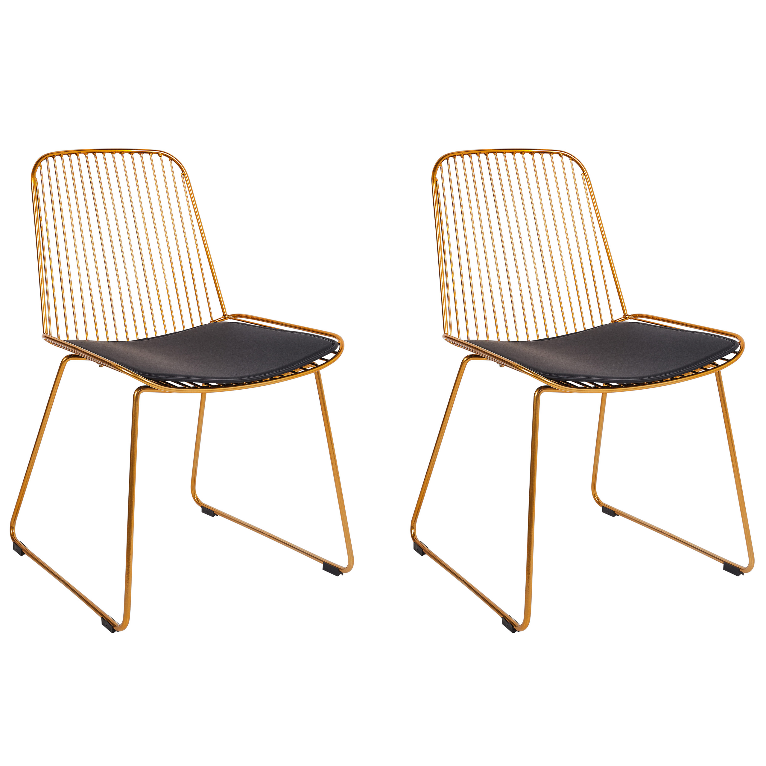 Set med 2 matstolar PENSACOLA Metall Guld