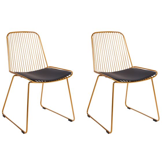 Set med 2 matstolar PENSACOLA Metall Guld