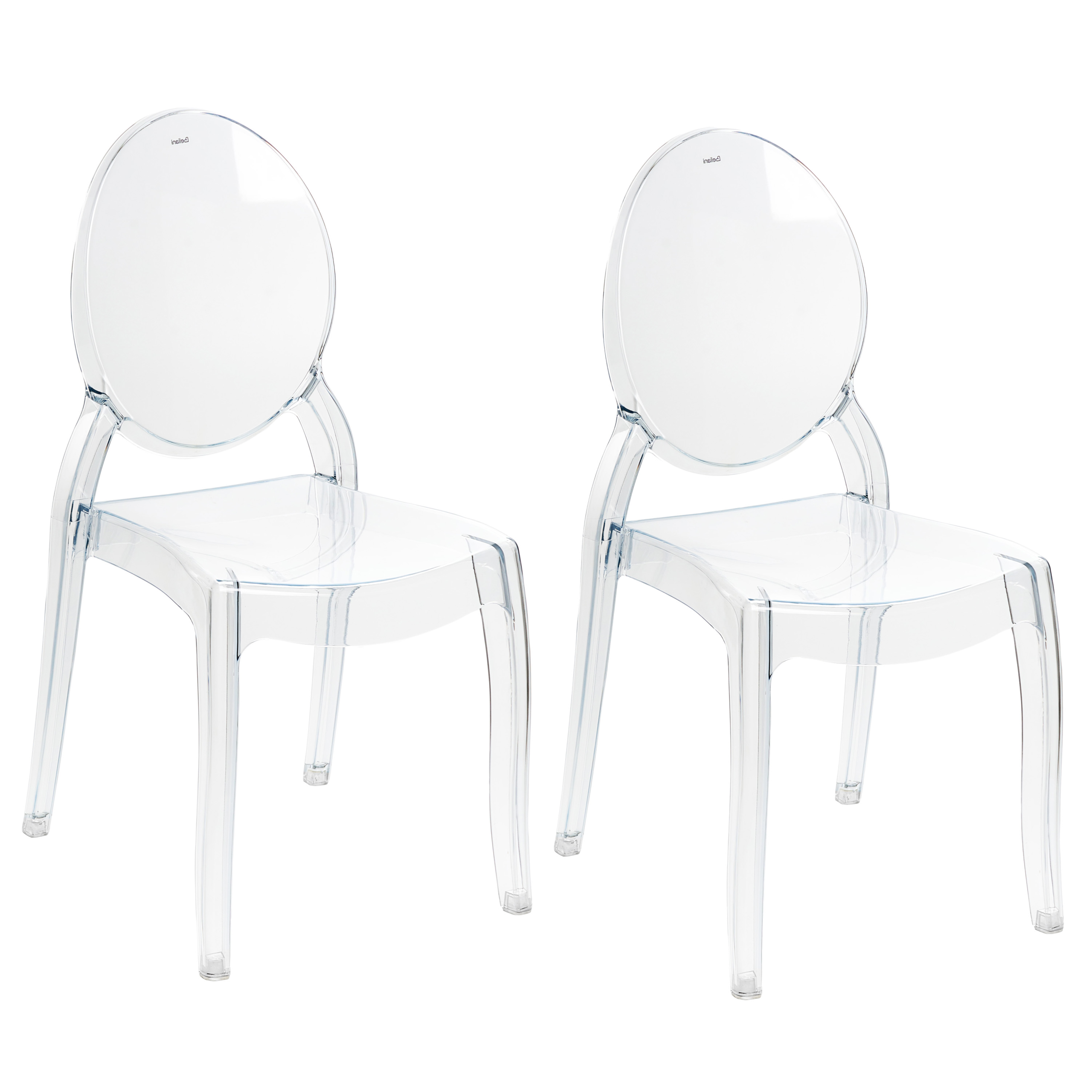 Set med 2 matstolar RULISON Transparent
