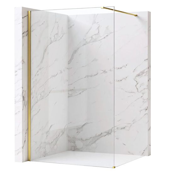 REA Duschvägg Flexi Transparent 130 Borstat Guld, 120x130x195cm