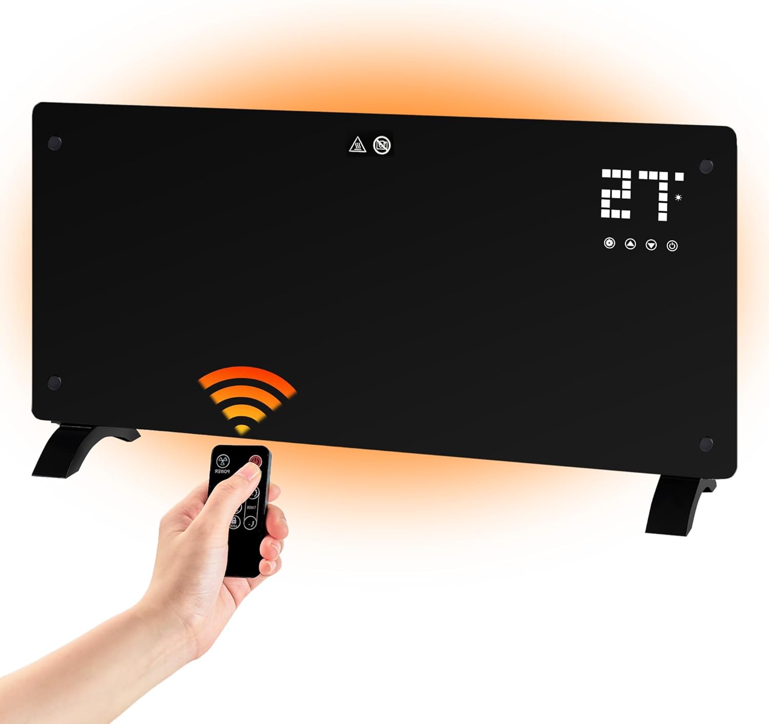 NETTLIFE 2000 W elektrisk värmare, tyst radiator med fjärrkontroll, termostat, timer och två effektnivåer.