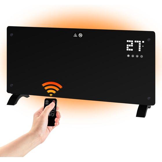 NETTLIFE 2000 W elektrisk värmare, tyst radiator med fjärrkontroll, termostat, timer och två effektnivåer.