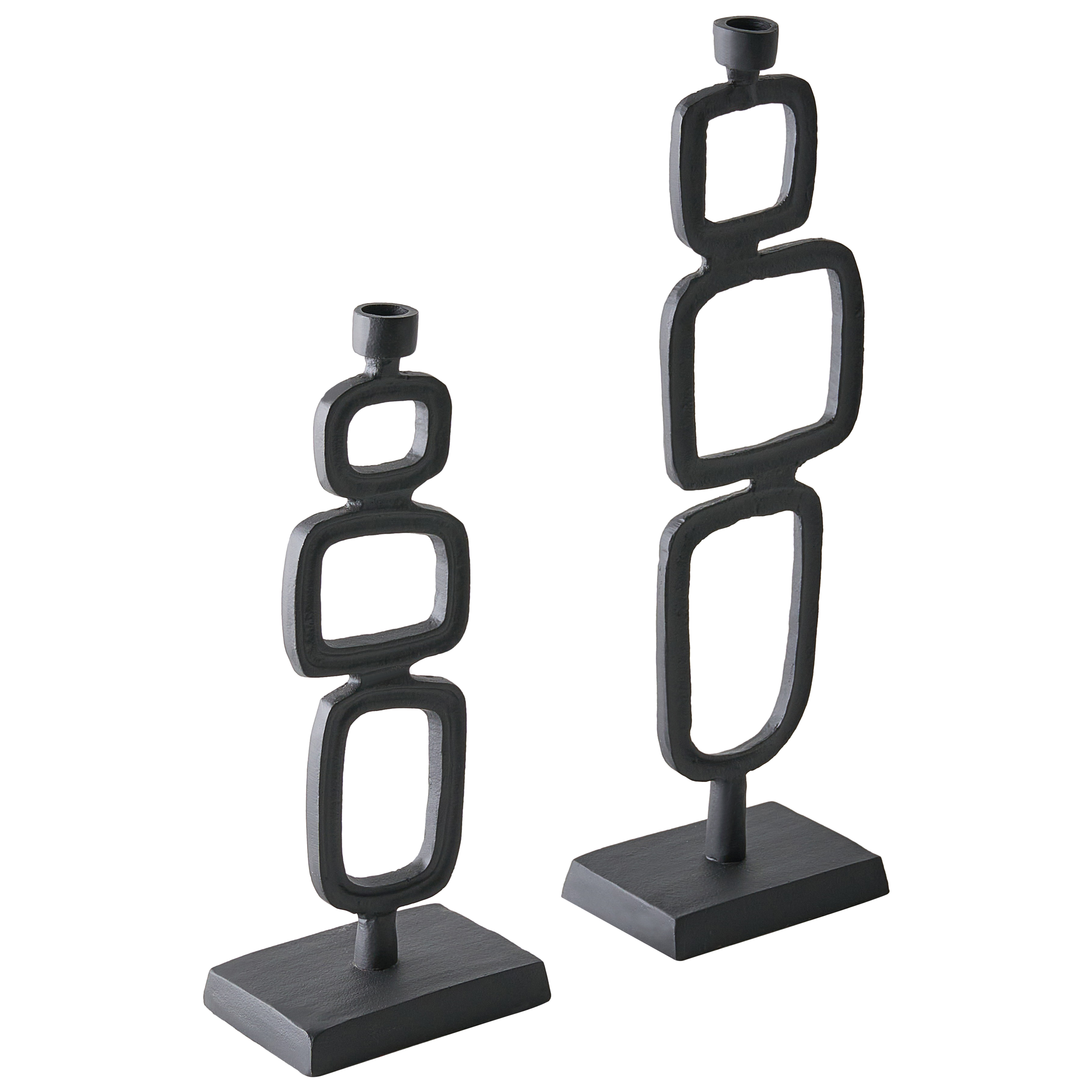 Set med 2 ljusstakar SIPANJE 35/48 cm Metall Svart