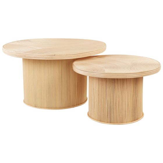 Set med 2 soffbord ILIOS Rotting Naturlig
