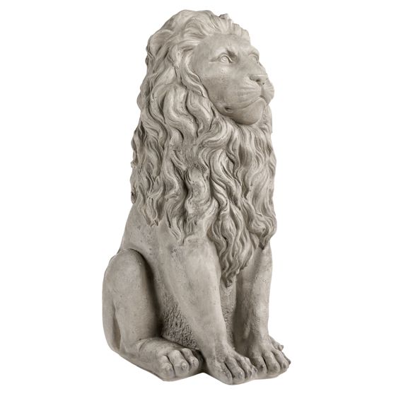 Trädgårdsstaty LEONE Lejon Ljusgrå