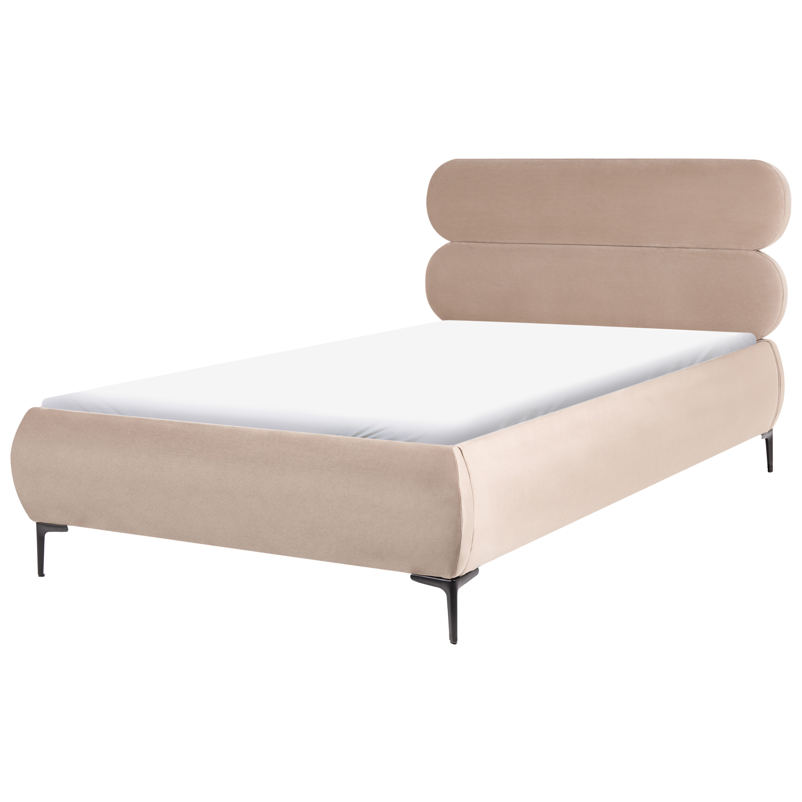 Säng med lamellram Sammet LESSAY 120 x 200 cm Taupe