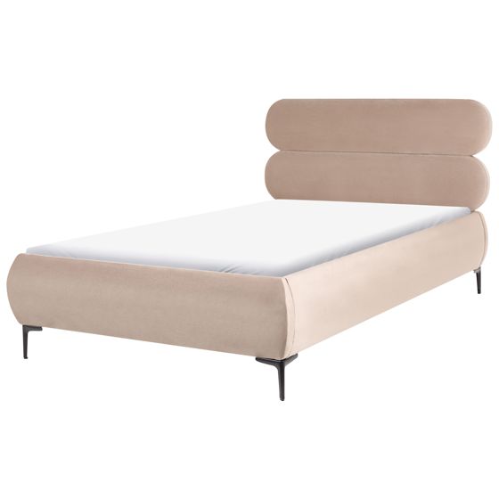 Säng med lamellram Sammet LESSAY 120 x 200 cm Taupe