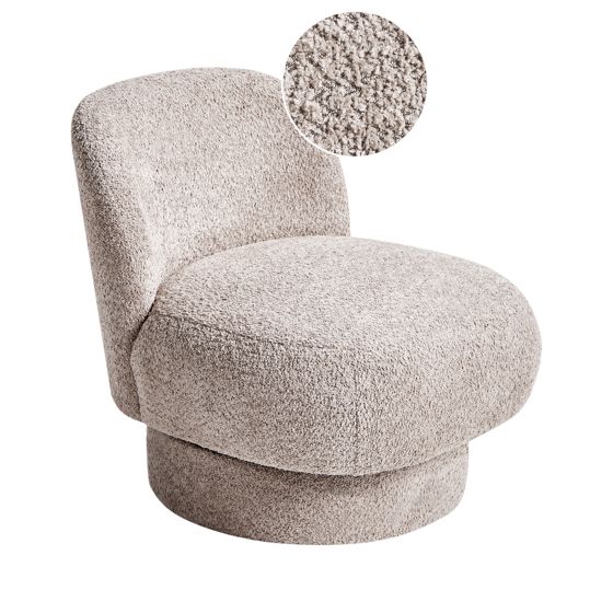Svängbar fåtölj AYLO Bouclé Taupe