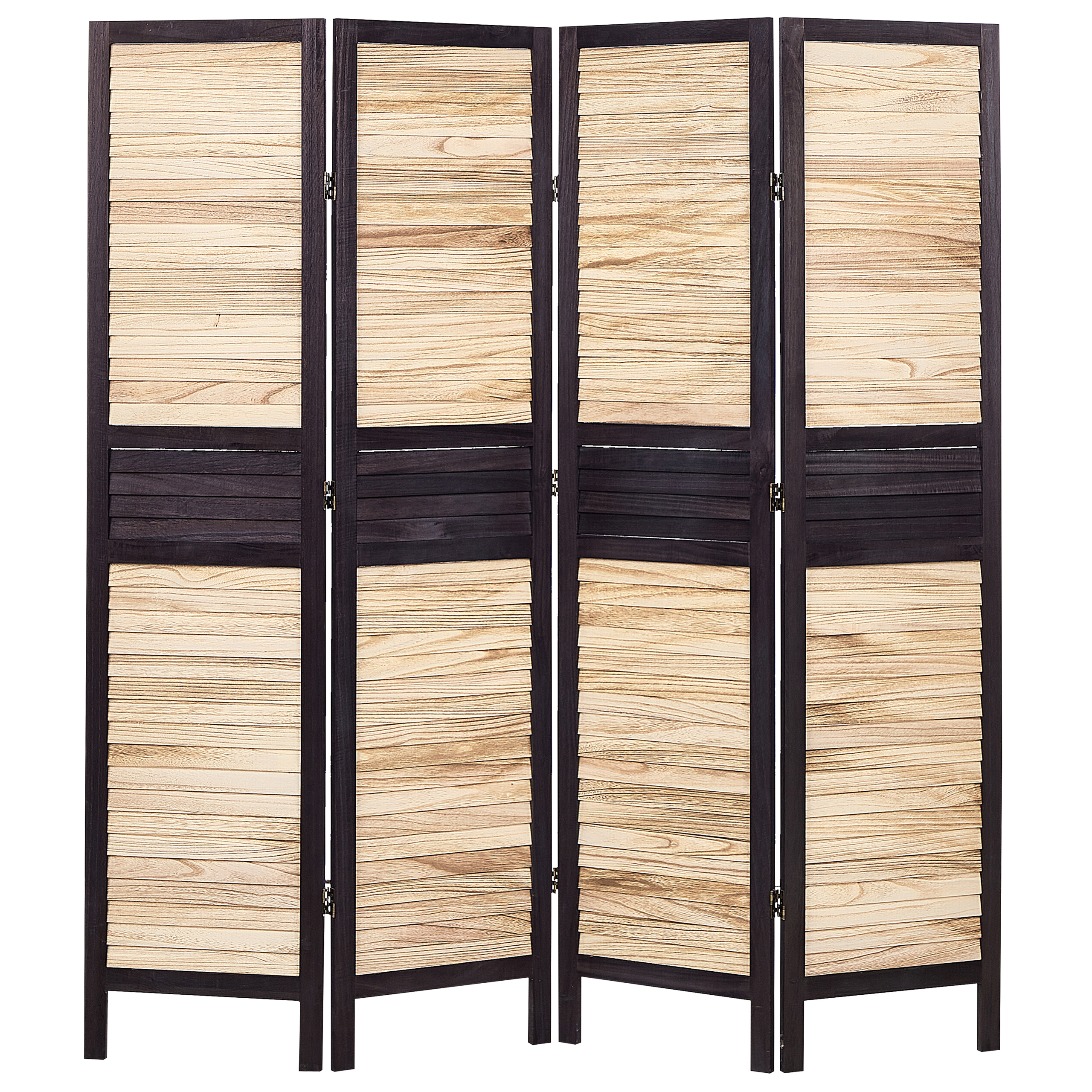 Rumsavdelare med 4 paneler BRENNERBAD 164 cm 170 cm Brun/ Svart