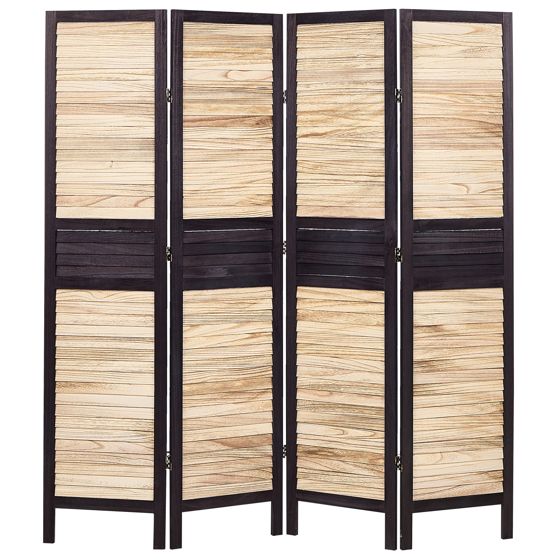 Rumsavdelare med 4 paneler BRENNERBAD 164 cm 170 cm Brun/ Svart