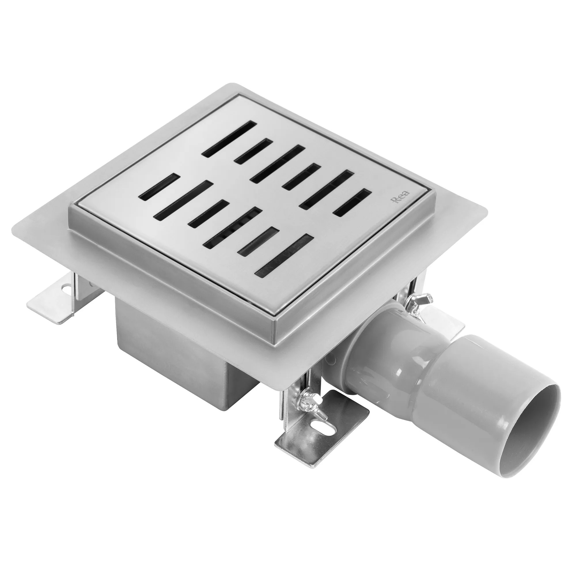REA Linjeavlopp LINE 120X120 Borstat Stål, 120x16x8cm