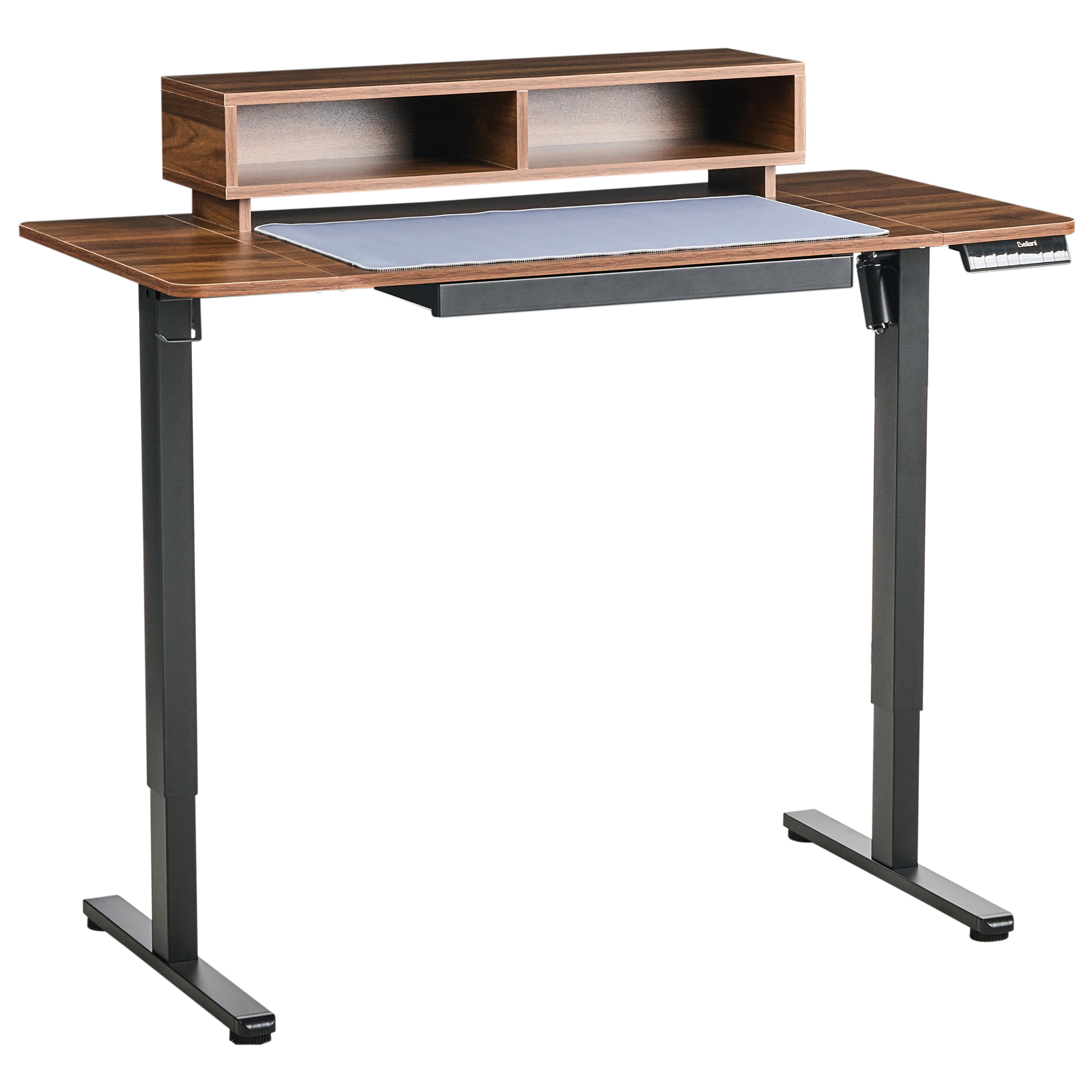 Elektriskt höj- och sänkbart skrivbord LUCAMA 120 cm 60 cm med USB-port Brun/ Svart