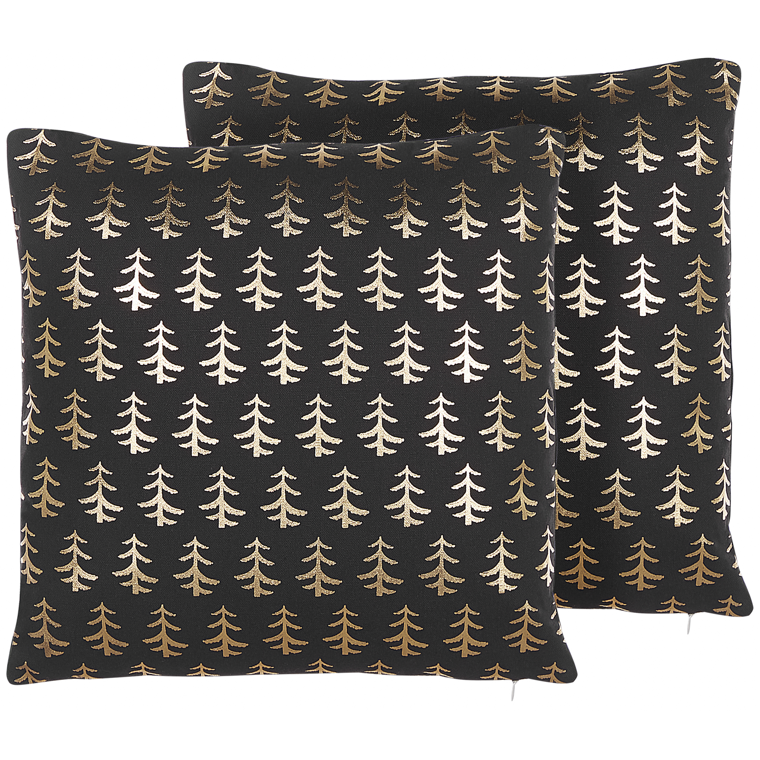 Set med 2 prydnadskuddar LEROY 45 x 45 cm Bomull Svart Julmotiv