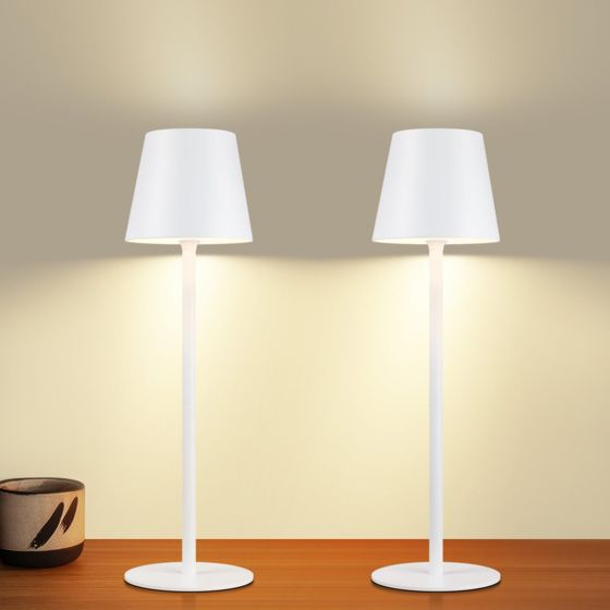 NETTLIFE Trådlös batteridriven, sänglampa, 2 st - 2600mh A, LED - uppladdningsbar, utomhusbordslampa Pekskärm, batterilampa Vit, USB