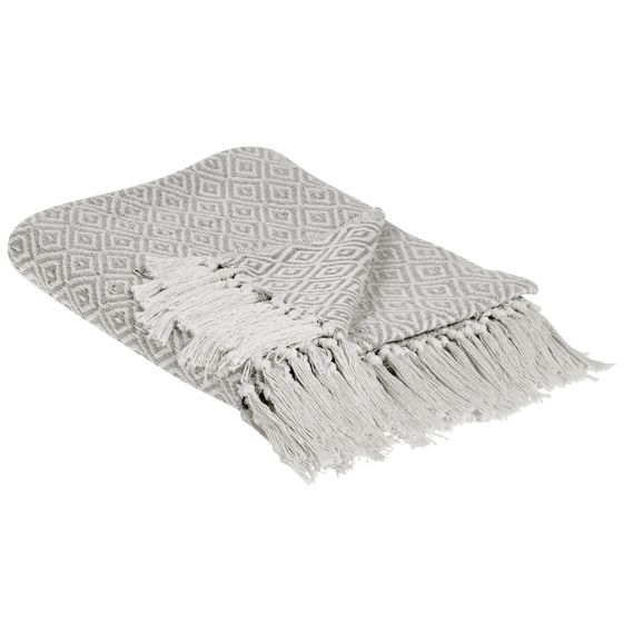Pläd MITYAL Bomull 125 x 150 cm Taupe
