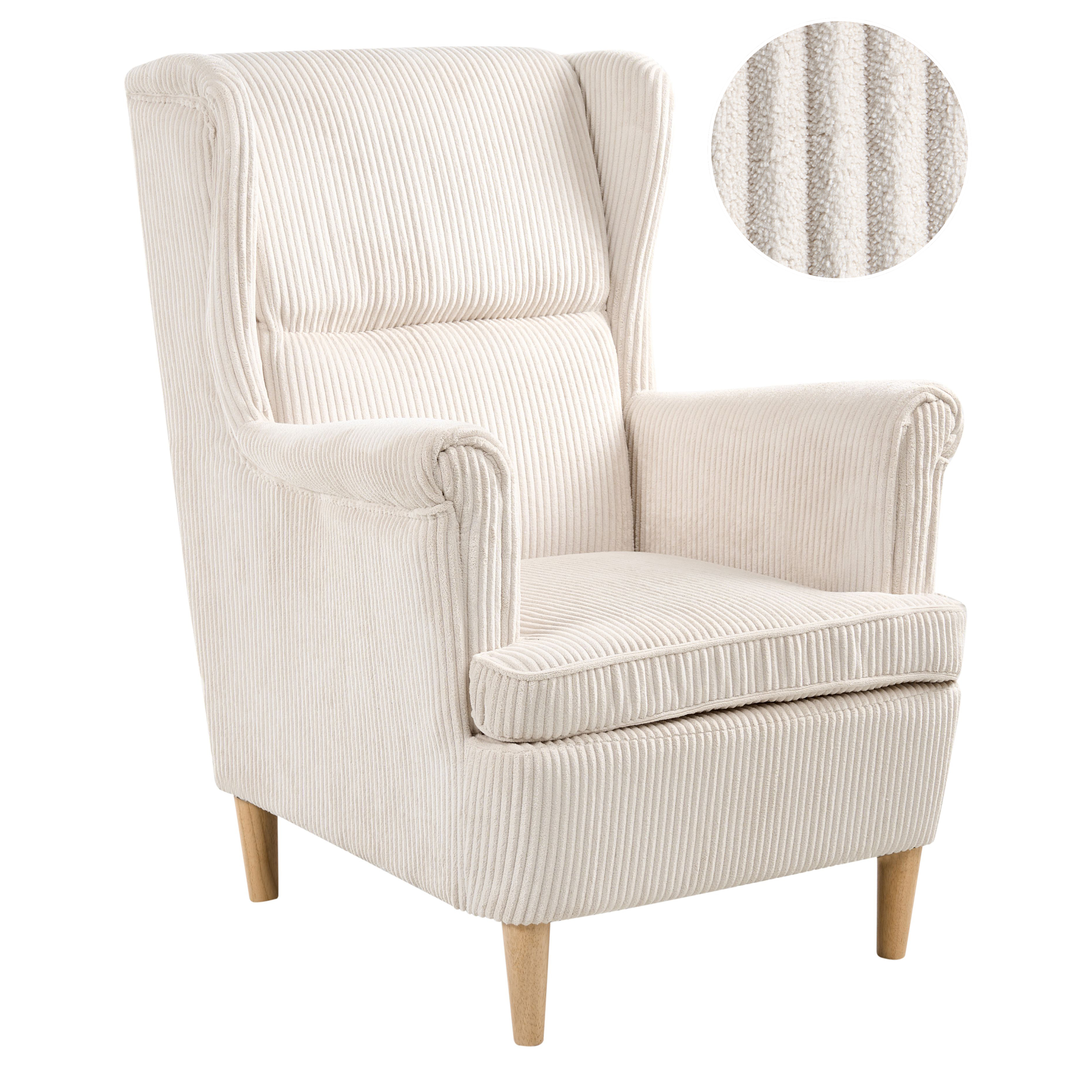 Öronlappsfåtölj ABSON Manchester Ljusbeige