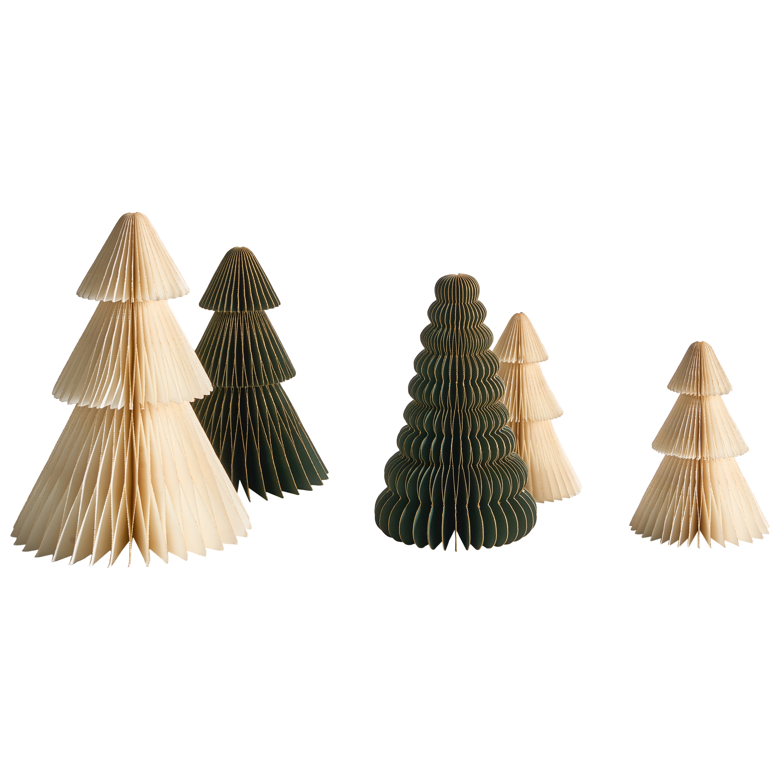 Set med 5 juldekorationer VORMA 25 cm Julgran Beige/ Grön