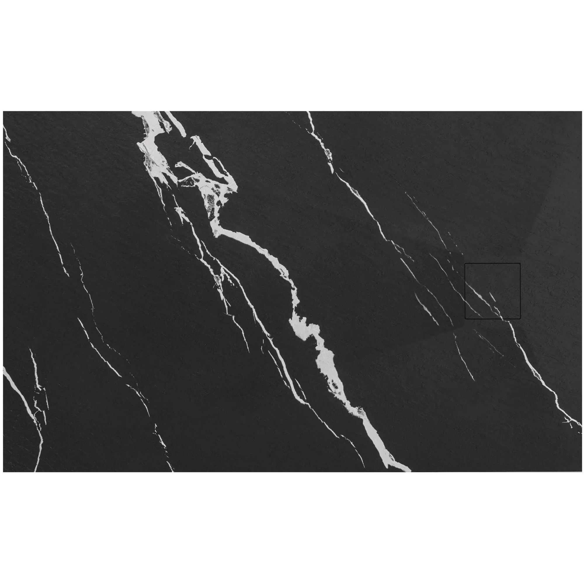 REA duschkar MAGNUM CARRARA 80x100 , Svart, 100x80x2,5cm