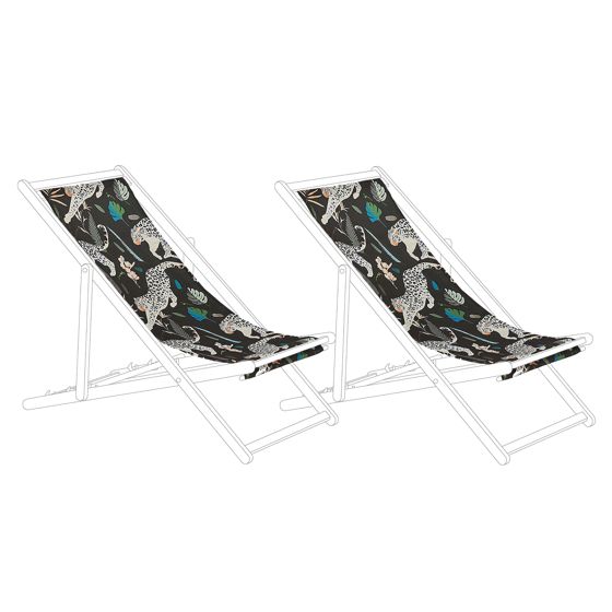Set med 2 ersättningstyger för solstol ANZIO/AVELLINO 113 x 44 cm Svart