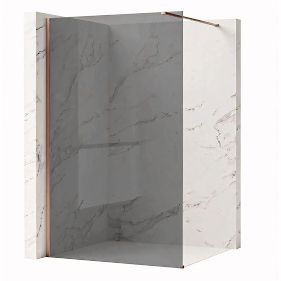 REA Duschvägg Flexi Grey 140 Borstad Koppar, 120x140x195cm
