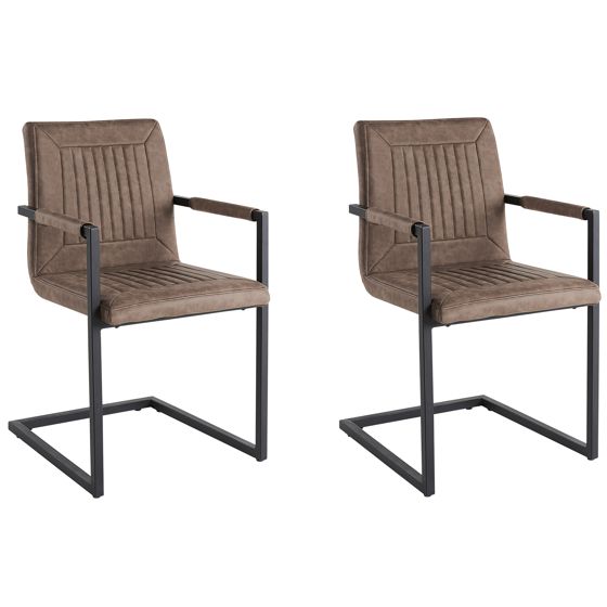 Set med 2 konferensstolar BRANDOL Konstläder Brun
