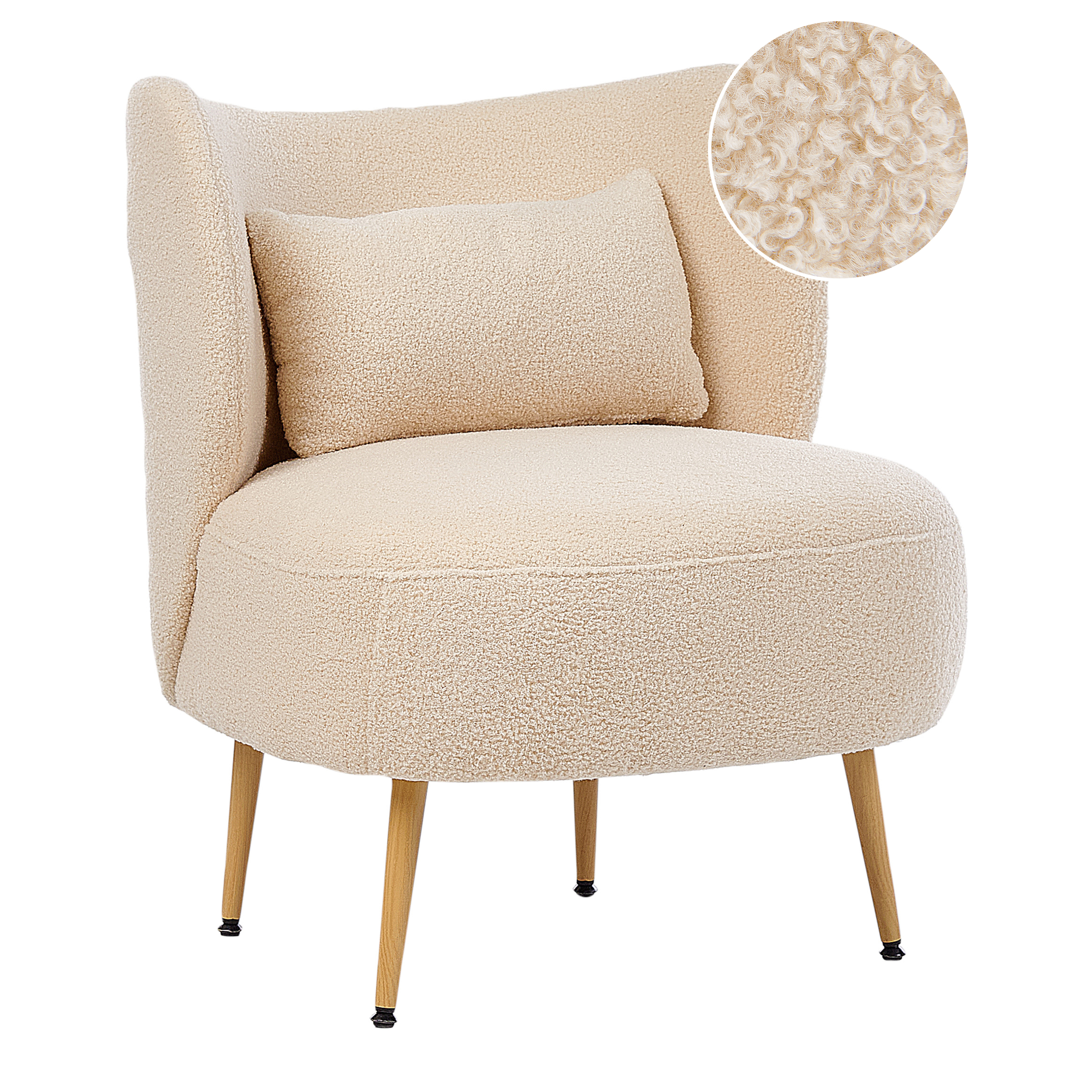 Fåtölj OTSBY II med kudde Bouclé Beige