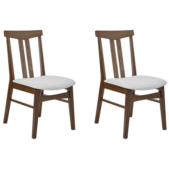 Set med 2 matstolar AVALON Trä Ljusgrå