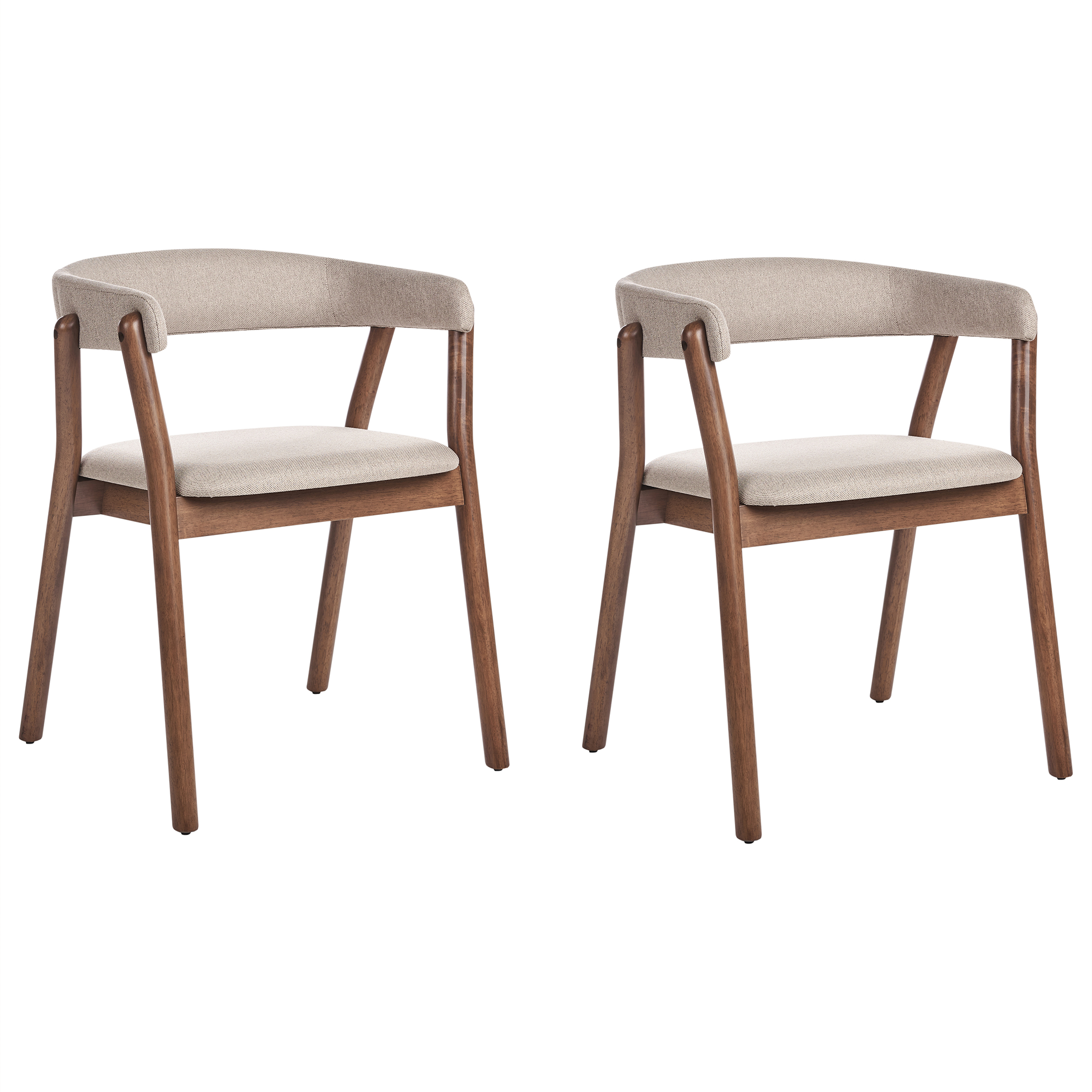 Set med 2 matstolar MYLO Mörkbrun/ Beige